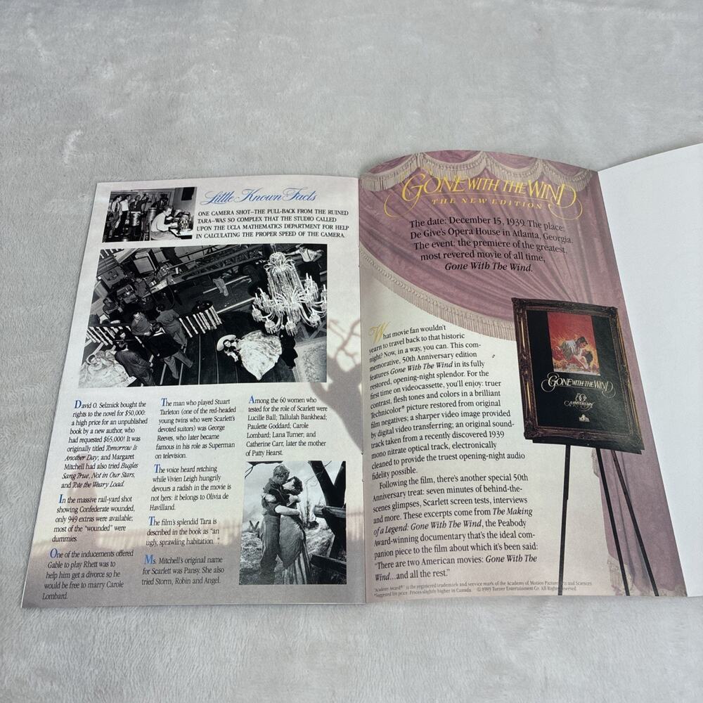 Lot of Vtg Gone With The Wind publications, & 50th Anniversary VHS Box Set Chrty - Picture 6 of 16